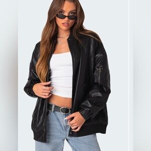 Black edikted leather jacket size 6